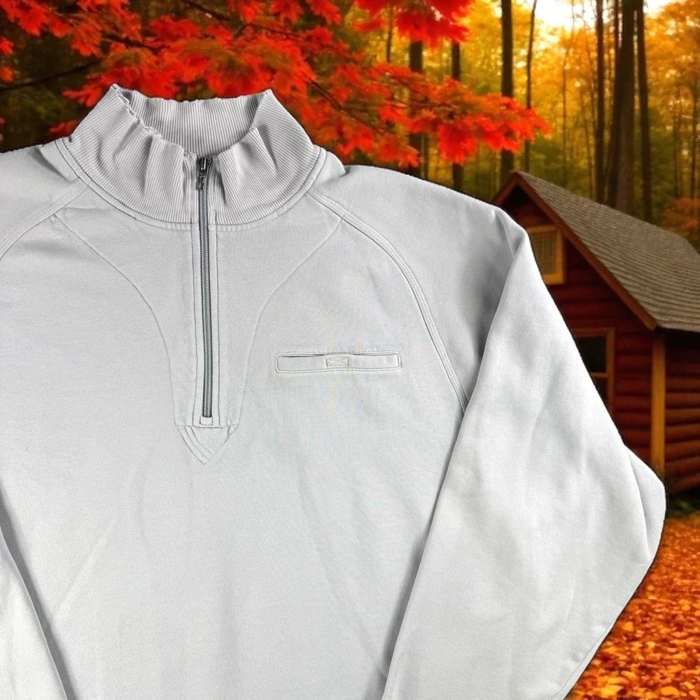 Vintage Adidas‎ Mens Pullover Sweatshirt Quarter Zip Spellout Gray Logo Large